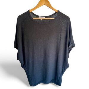 Michael Stars Verna Dolman Sleeve Knit Top Black Size M